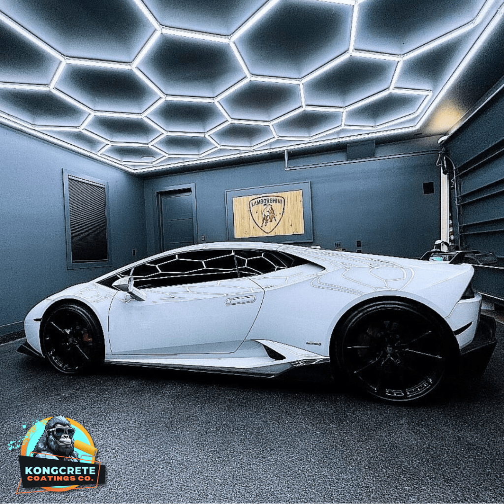 Carbon Flake Polyaspartic Garage Coating Carbon Flake epoxy company Kongcrete Coatings (2)