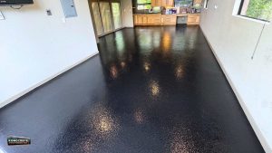 Polyaspartic Black Flake Floor Coating Orlando Kongcrete Coatings Landscape