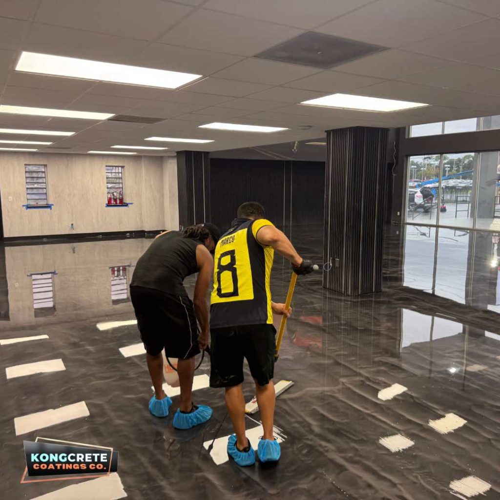 Car Dealership Metallic Epoxy Floor Kongcrete Coatings Co (13)