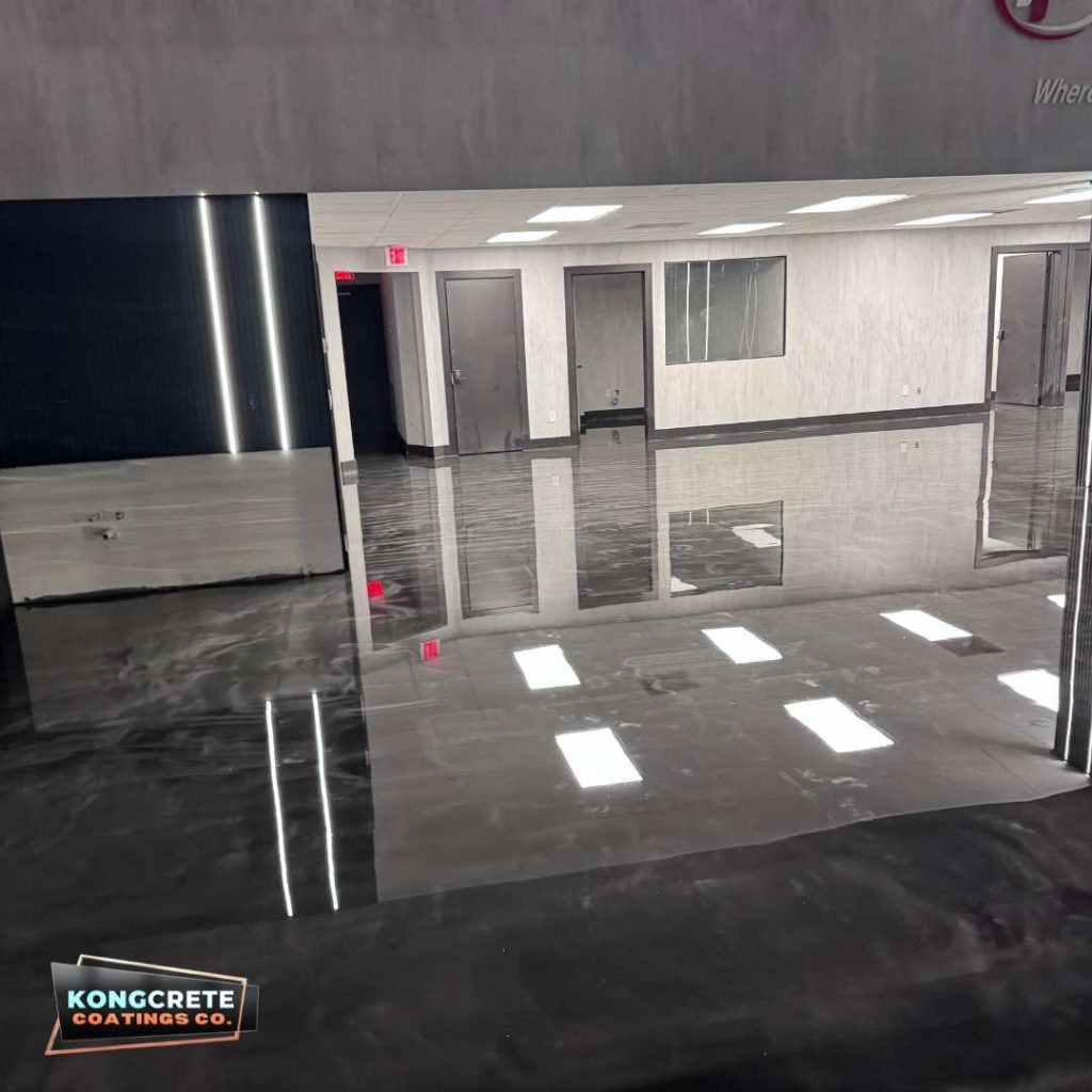 Car Dealership Metallic Epoxy Floor Kongcrete Coatings Co (4)