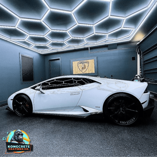 Carbon Flake Polyaspartic Garage Coating Carbon Flake epoxy company Kongcrete Coatings (2)